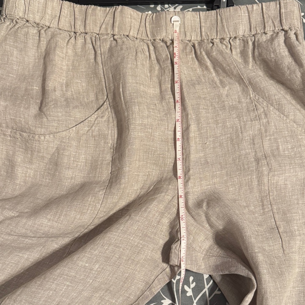 Quince Beige Linen-Blend Capris - Picture 8 of 10